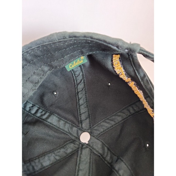 Cabelas Dark Green Yellow‎ One Size Fits Most Adjustable Hat Mens Womens - Picture 7 of 7